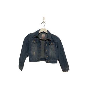 YMI Jeans Denim Blue Jean Jacket Girls Medium M Cropped Copper Buttons Fitted